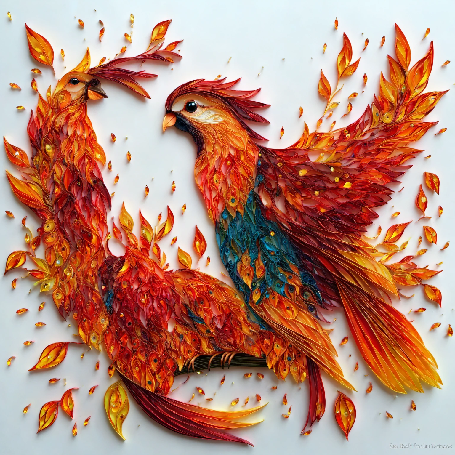 paperart, simple background, white background, flower, bird, leaf,fire bird,<lora:paperart:1>, cute cute cute creature, an illustration by esao andrews, cyril rolando and goro fujita, deviantart, fantasy art, storybook illustration, oil on canvas