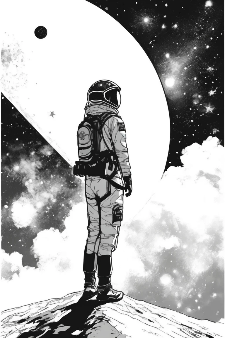 flvcil05 style <lora:style_05_line_art_l2-x_flvcil05_style:1>, woman standing,
lifeguard, natural,
Deep space nebula and star clusters,
high quality, masterpiece, highres,