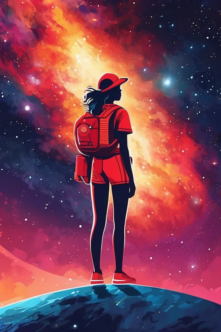 flvcil03 style <lora:style_03_cheerful_shade_l3-x_flvcil03_style:1>, woman standing,
lifeguard, natural,
Deep space nebula and star clusters,
high quality, masterpiece, highres,