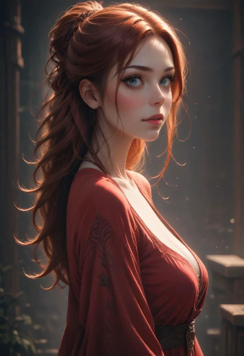 score_9, score_8_up, score_7_up, score_6_up, realistic, full color, volumetric lighting, depth of field, golden hour, Smooth, red dress
View from side