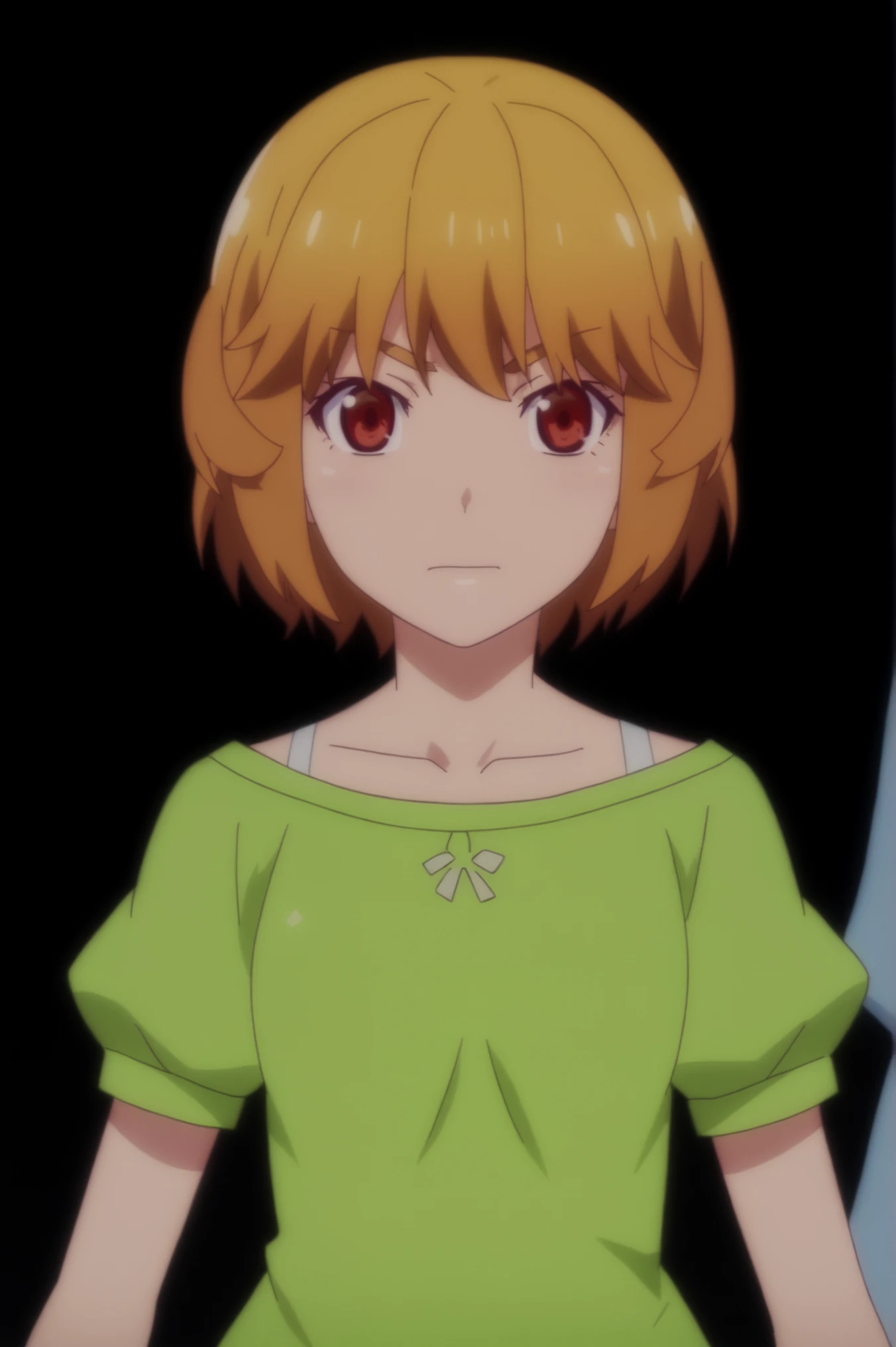 anime screencap, upper body, black background, looking at viewer, Karin Istel <lora:Renai_Flops-Karin_Istel-PDXL:0.7> <lora:sdxl_lightning_4step_lora:1>