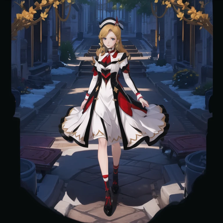 (masterpiece, best quality),(depth) of (field), <lora:OpheliaGenshinImpact:0.7>OpheliaGenshinImpact,1girl, long hair, hat, dress, <lora:STARRAIL:0.8> white background, simple background, full body, adult