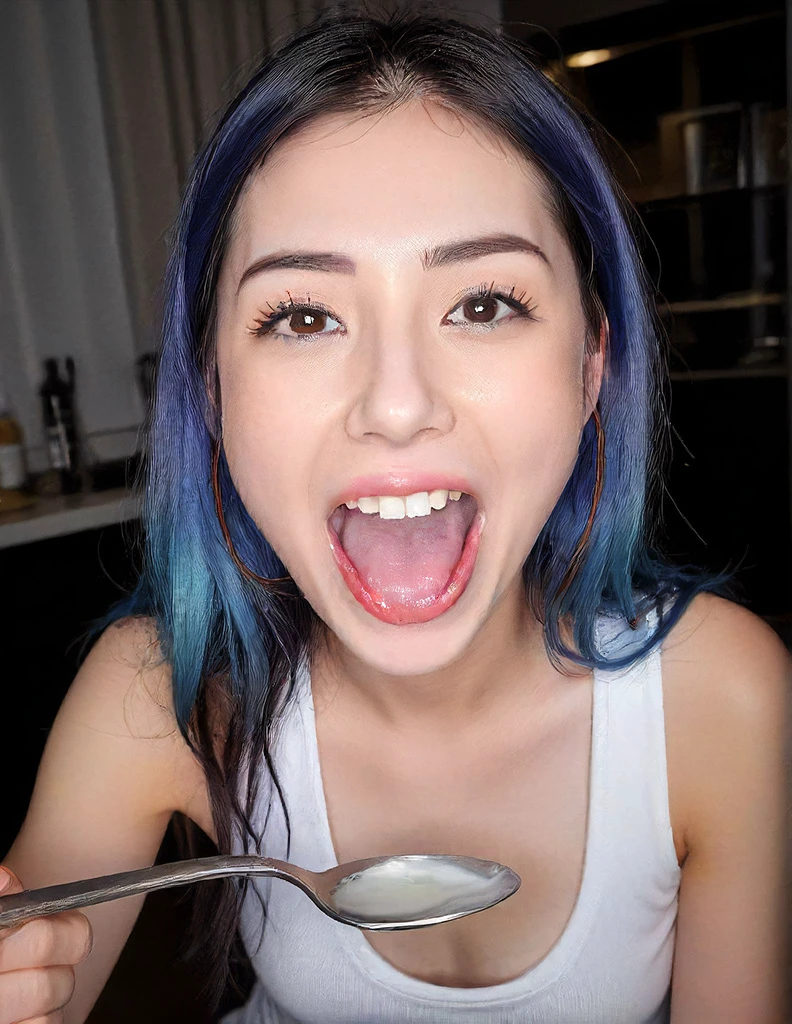 Eating  from Spoon SDXL