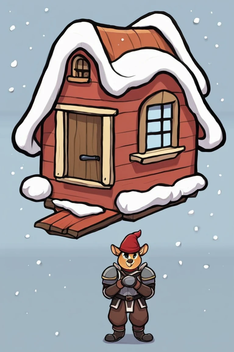 flvcil13 style <lora:style_13_cheerful_shade_l3-p_flvcil13_style:1>, woman standing,
warrior, adorable,
Cozy mountain cabin and snowfall,
high quality, masterpiece, highres,