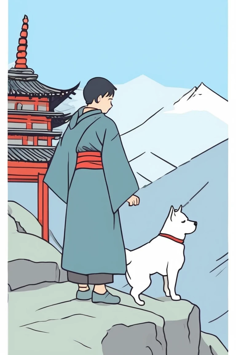 flvcil01 style <lora:style_01_pastel_charm_l1-x_flvcil01_style:1>, dog standing,
ninja, good,
Cliffside monastery and misty mountain backdrop,
high quality, masterpiece, highres,