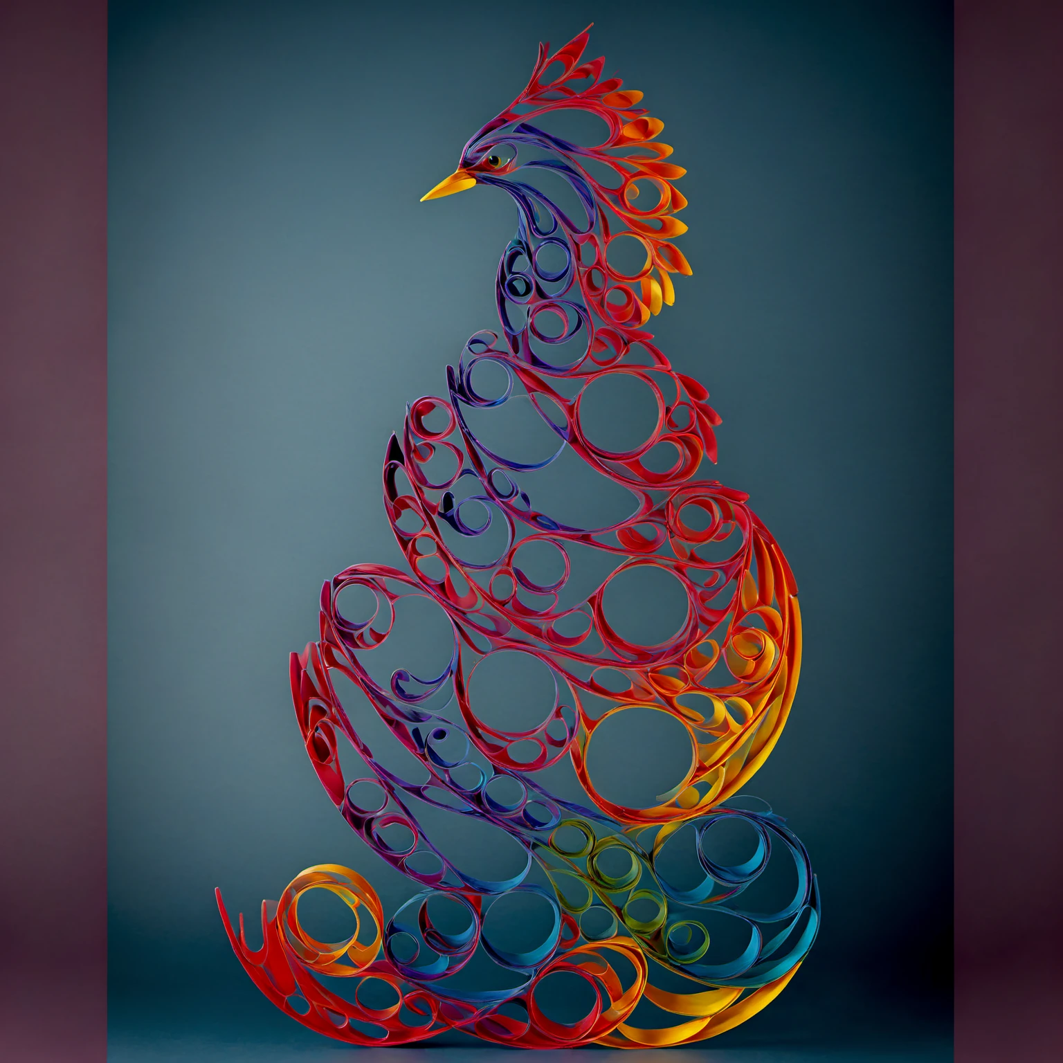 paperart, bird, from side,colorful <lora:paperart:1>
