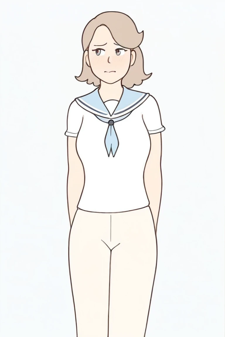 flvcil11 style <lora:style_11_pastel_charm_l1-p_flvcil11_style:1>, woman cluseup standing,
sailor, ignorant,
Desert highway and endless horizon,
high quality, masterpiece, highres,