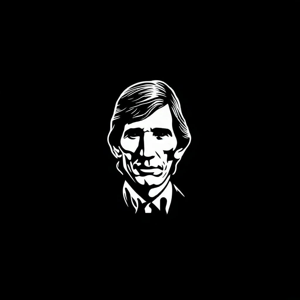 modern_logo flat illustration of Townes Van Zandt on a ( black background:1.2) (bold outlines:1.2)
<lora:Modern_Logo_v1.1:1.0>