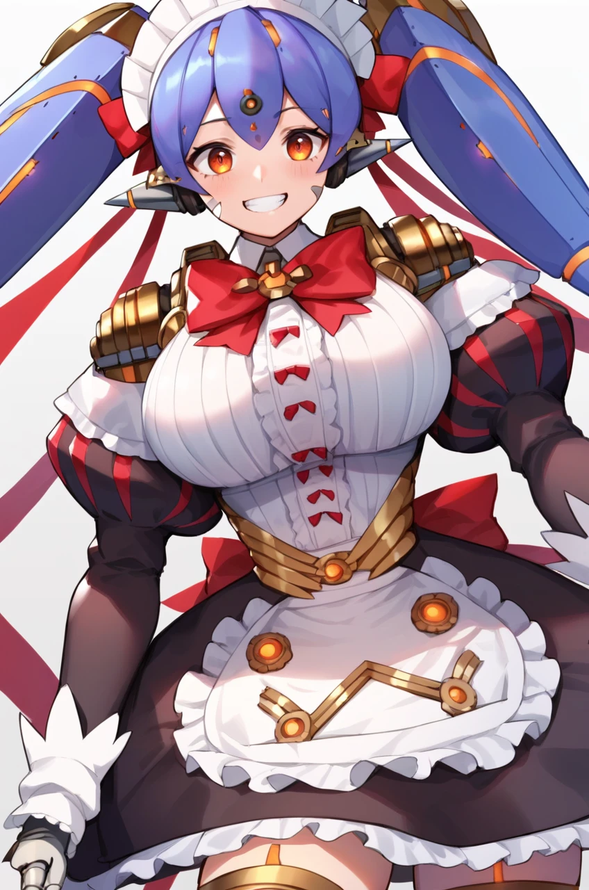 1girl, <lora:poppi_qt_(xb)_PONY_v1:1>, (poppi_qt_(xb)), solo, (large breasts:0.9), (sagging breasts:0.3), twintails, (cute), thighhighs, long sleeves, dress, ribbon, bow, frills, puffy sleeves, bowtie, apron, red bow, red ribbon, maid, maid headdress, juliet sleeves, red bowtie, waist apron, white apron, frilled apron, android, joints, robot joints, robot ears, (frogtie:1.1), (from_below:1.1), (grin:1.2),
best quality, masterpiece, (score_9), (score_8_up), (score_7_up), source_anime,<lora:HandFineTuning_XL:0.3>, anime, anime screencap,
