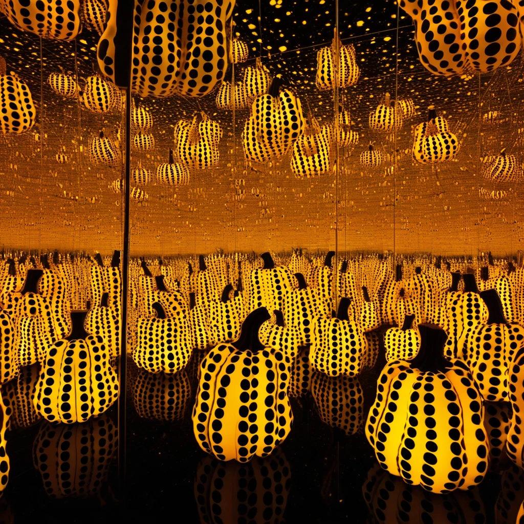 and you will leave completely amazed!, “ All the Eternal Love I Have for Pumpkins ” is an immersive installation that transports you to a realm of infinite pumpkin reflections. Kusama's love of pumpkins comes to life in this experience. It's like entering a dream where pumpkins become magical, and you're the VIP guest!