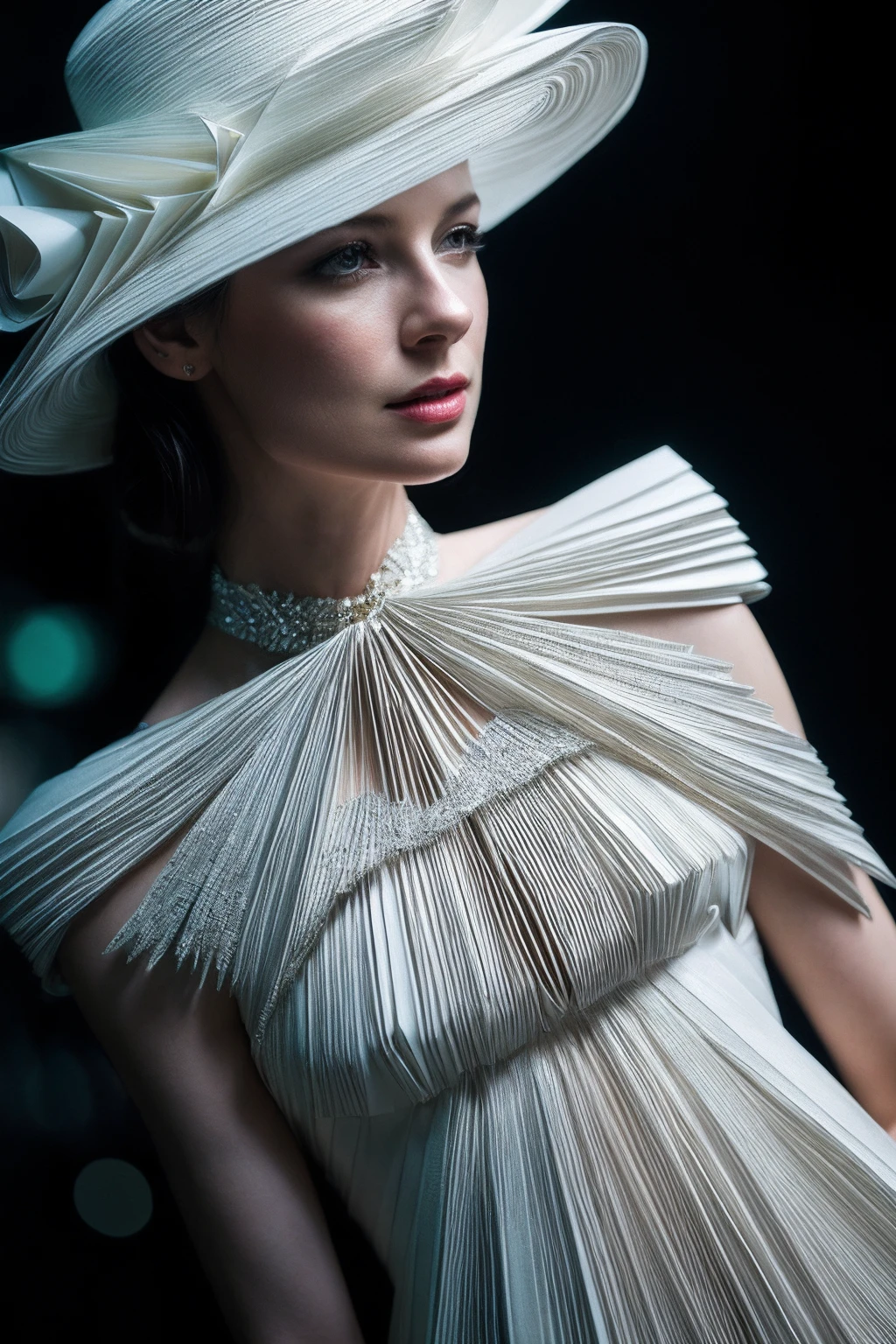 CaitrionaB_SoloTI_v1,
(In a dress crafted from delicate paper folds, with intricate origami accessories, for a uniquely artistic and delicate look),
(An art exhibition at dusk, with sculptures of paper figures illuminated by soft gallery lights, the rustle of paper creating a whimsical atmosphere, creative ambiance:1.3),
(seductive:1.3),(analog, cinematic, film grain, hazy atmosphere, cinematic shot:1.3),
<lora:add_detail:0.8>, PA7_Portrait-MCU,