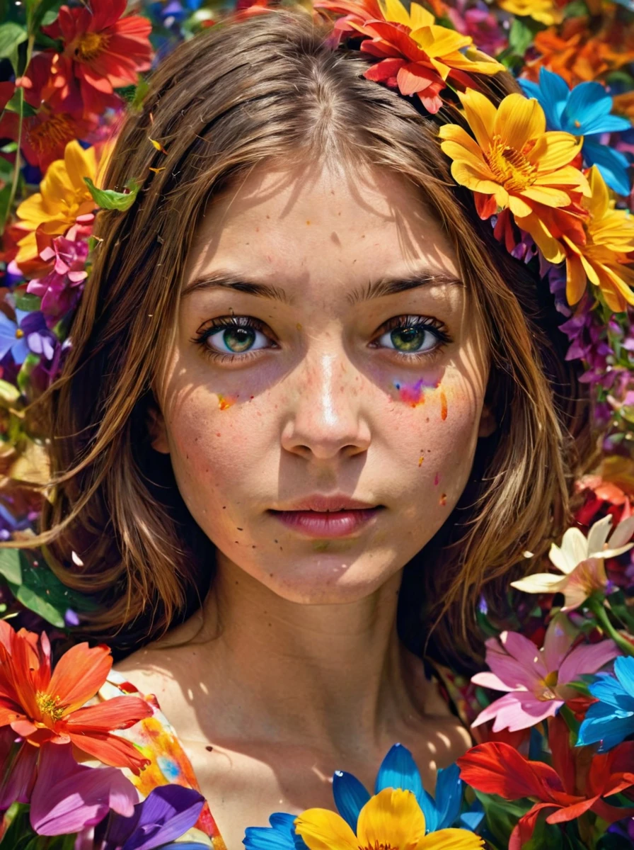 masterpiece,high resolution,detailed, <lora:earth_xl:0.8> earthmode,solo,1girl,portrait,flower,petal,colorful,detail,