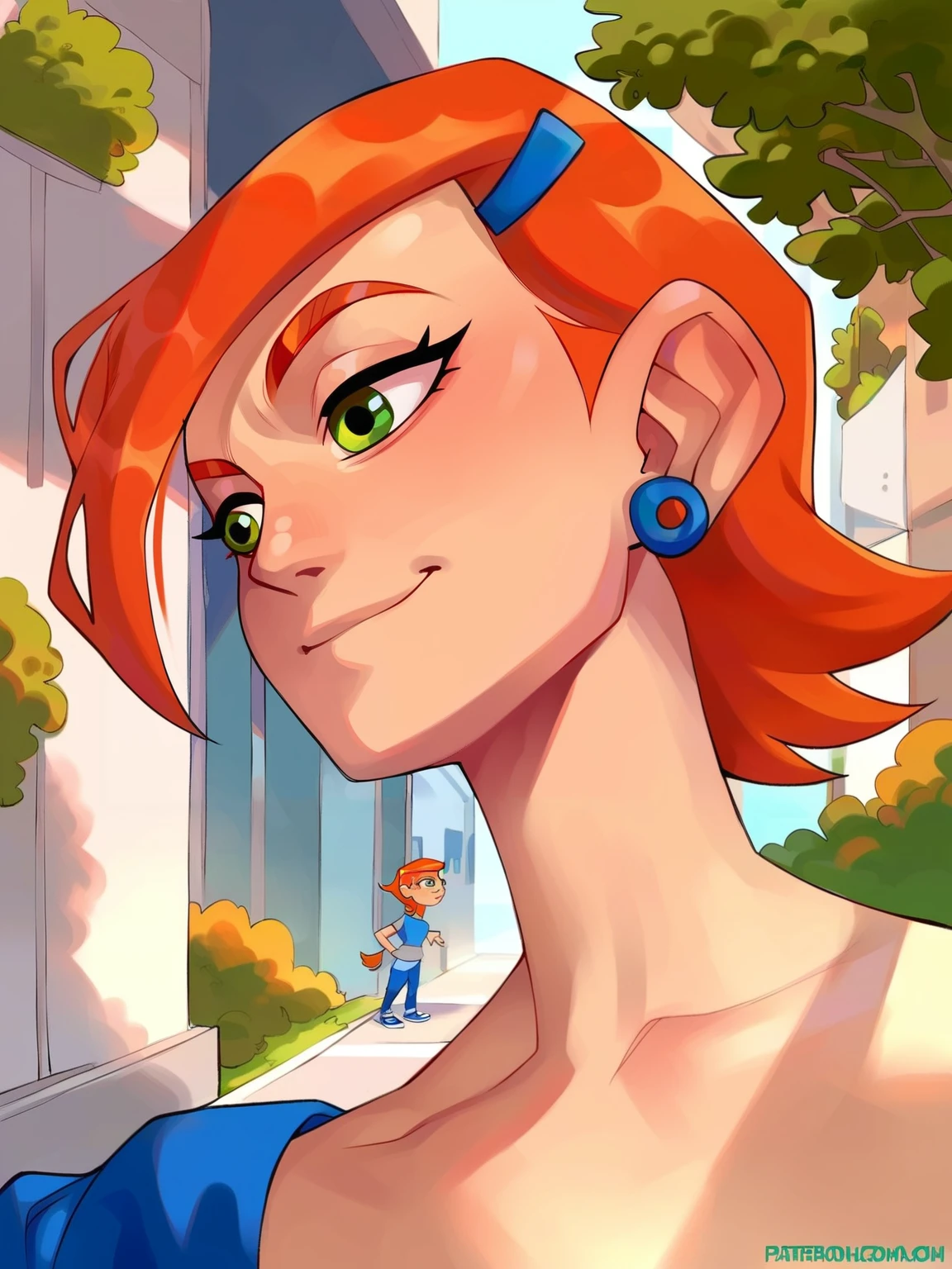 <lora:Gwen:0.5> gw_n, 1girl, pale skin, green eyes, short orange hair, blue hair clip, sapphire earrings,
<lora:Calm-no-fellatio_Sankaku_winsor-05-95_da2_20240222_with-txt_pony-v6:1>, score_9, score_8_up, score_7_up,