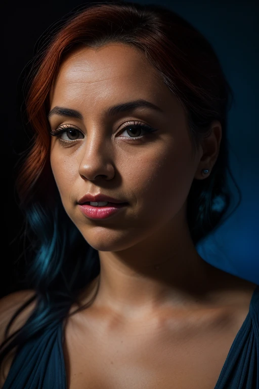 Merger_kyra_rebling,(headshot:1.2) portrait on a (plain dark background:1.2), (headshot:1.2), (face focus:1.1), intricate (beautiful eyes:1.2), (wide open eyes:1.1), Big eyes, clean photo, lighting from behind, (Red lighting from the left:1.3), (Blue lighting from the right:1.3),
bokeh, f1.4, 40mm, photorealistic, raw, 8k, textured skin, skin pores, intricate details <lora:epi_noiseoffset2:1>, epiCRealism