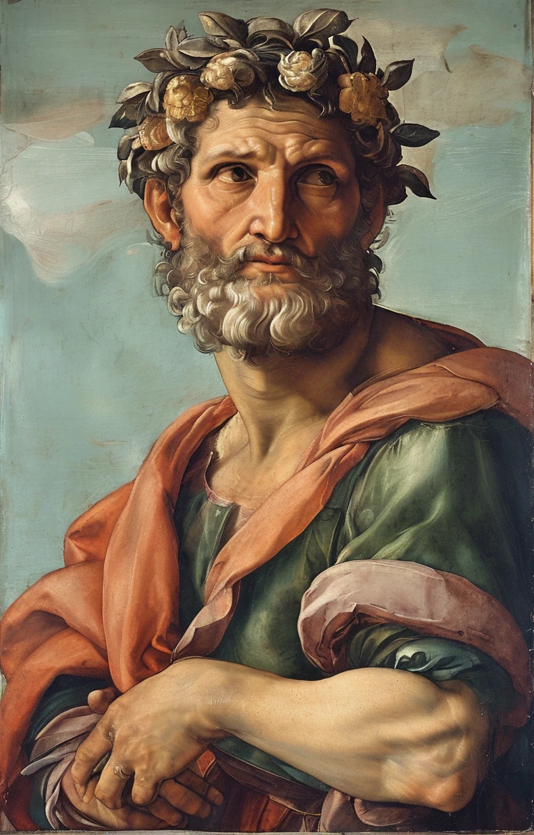 masterpiece,best quality,<lora:tbh193-sdxl:0.9>,illustration,style of Michelangelo Buonarroti, portrait of noble man