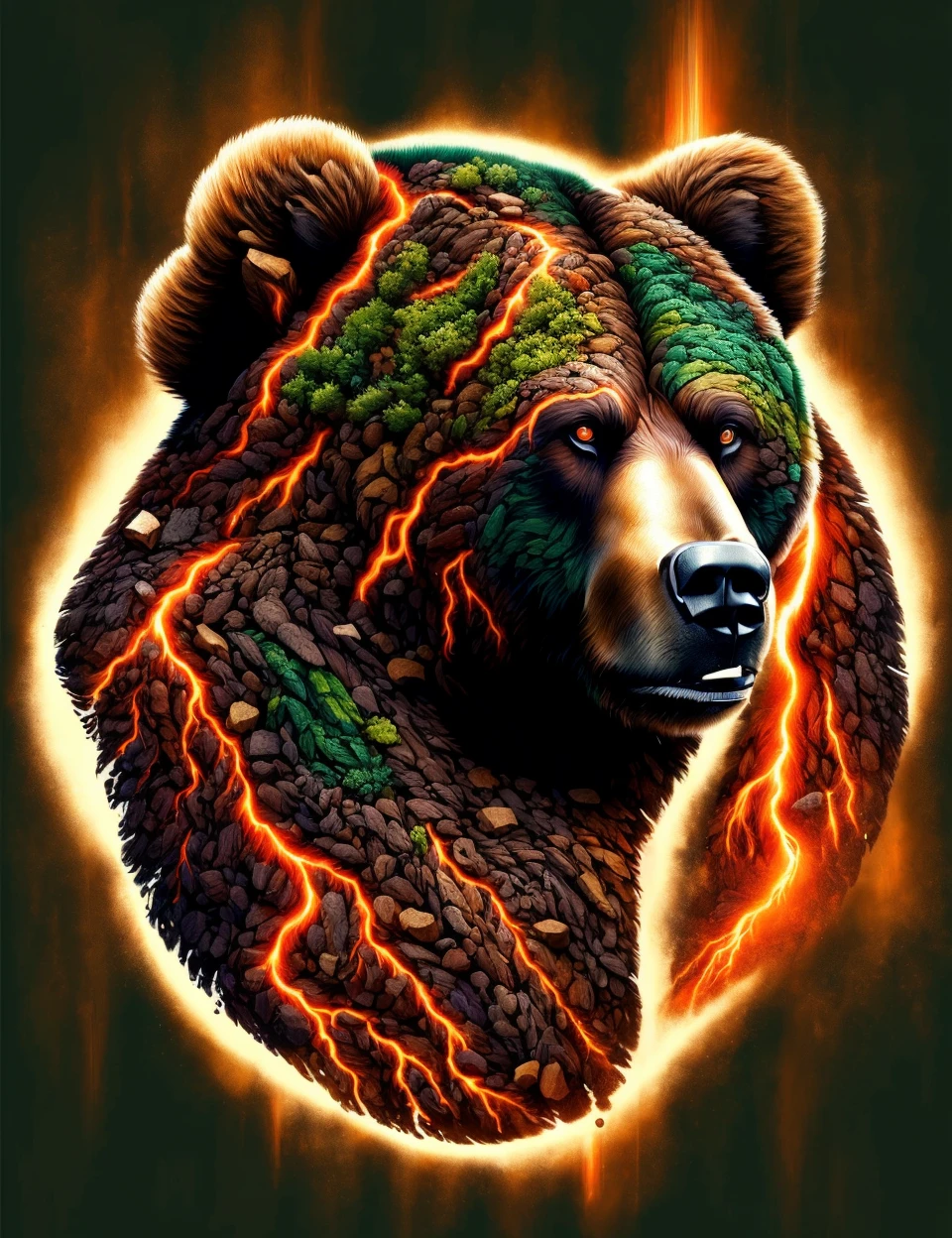 DonM34r7h3l3, fusion of grizzly bear,hantu belulang, <lora:DonM34r7h3l3:1>