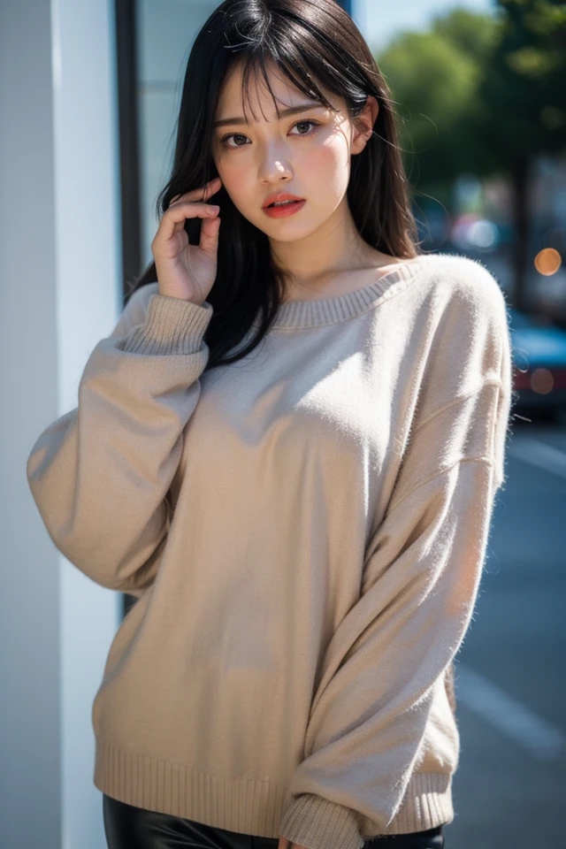 sweater,1girl,solo,looking at viewer,
photo background,looking at viewer,looking at viewer,best quality,masterpiece,illustration,an extremely delicate and beautiful,CG,unity,8k wallpaper,Amazing,finely detail,masterpiece,official art,extremely detailed CG unity 8k wallpaper,incredibly absurdres,huge filesize,ultra-detailed,highres,extremely detailed,realistic,,<lora:Suzu Suzuhara_20240601111451:0.8>