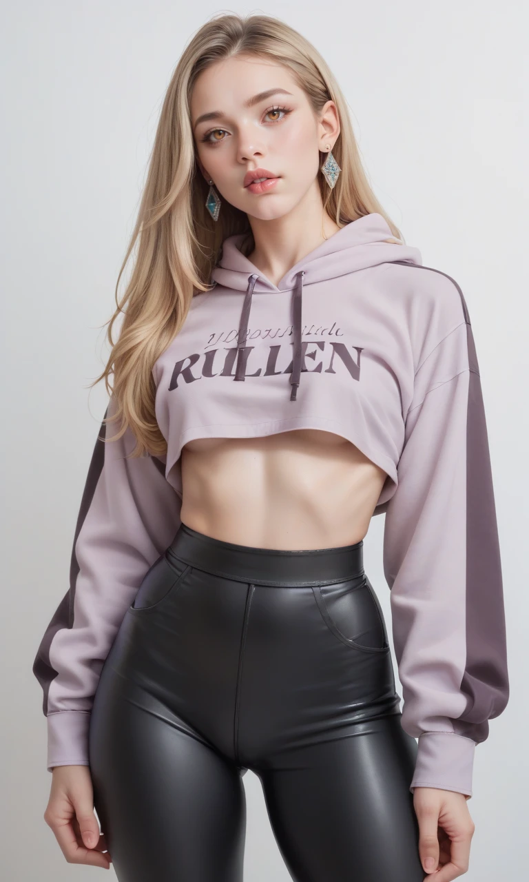 (masterpiece, best quality, highres, high resolution:1.2), extremely detailed, realistic, intricate details, Gigi Hadid, solo, shy, blush, freckles, wearing sweatshirt, sweatshirt, panties, highleg panties, blond hair, (small breasts, thick thighs, wide hips), standing, (cinematic lighting, sunlight, volumetric), indoors, window, looking at viewer.