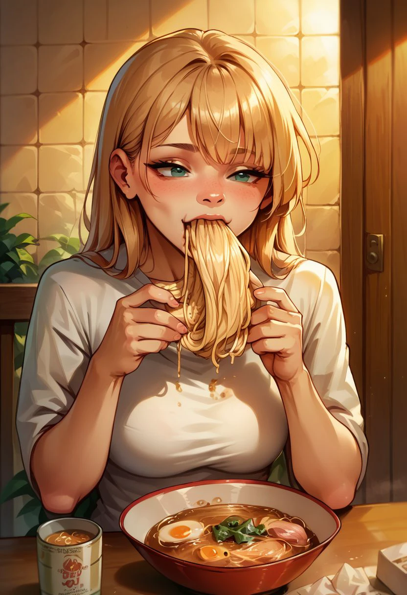 score_9, score_8_up, score_7_up, source_cartoon,
eating ramen