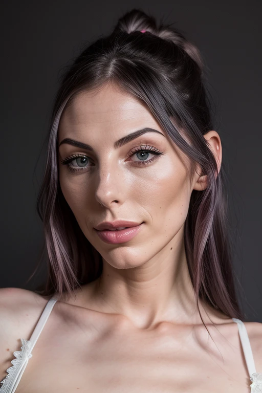 DEN_taylorizlame_OF,
(headshot:1.2) portrait on a (plain dark grey background:1.2), (headshot:1.2), (face focus:1.1), (soft focus:1.2), low lighting, (out of focus:1.2),
bokeh, f1.4, 40mm, photorealistic, raw, 8k, textured skin, skin pores, intricate details <lora:epi_noiseoffset2:1>, epiCRealism