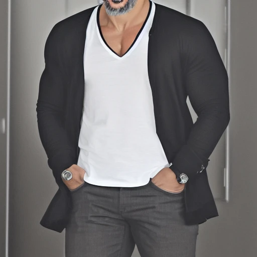 Masterpiece, Best Quality, Ultra-Detailed, 1man, solo, Joe Manganiello, Smiling, white shirt, looking at you