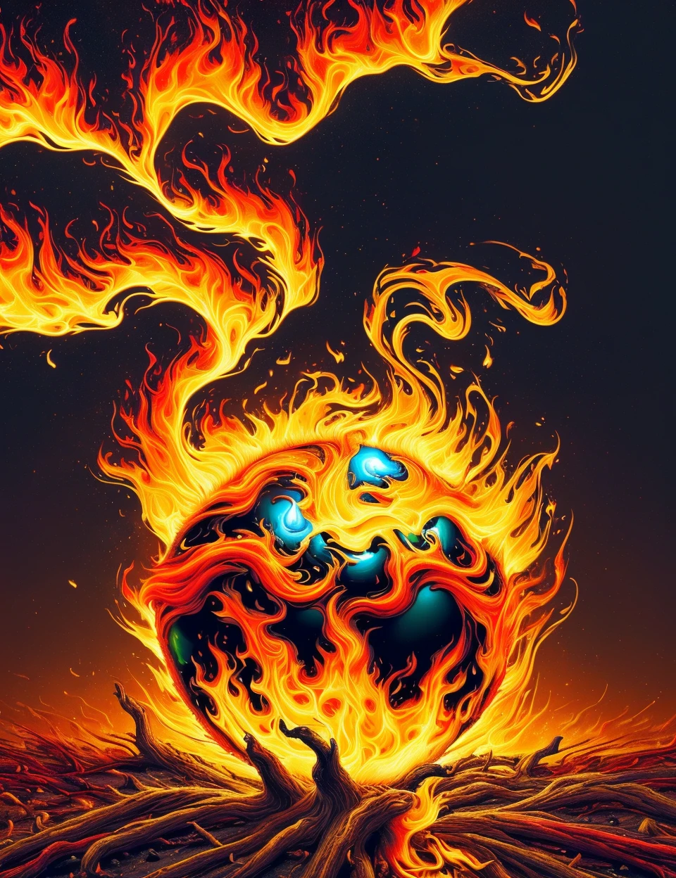 DonMF1r33l3 fire, mellow,pollutive,irritant,residue,earth,amusing,bare,scenic,otherworldly <lora:DonMF1r33l3:0.9>
