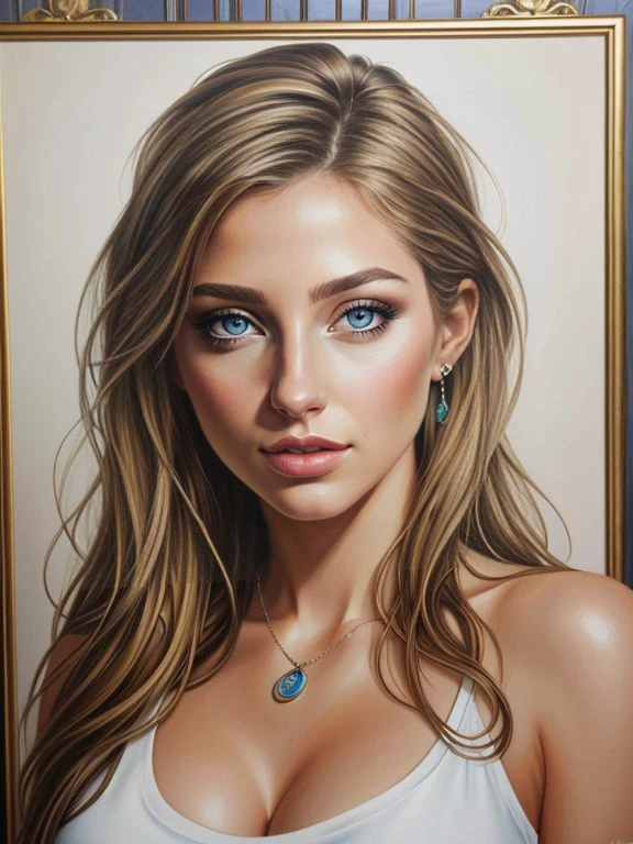 Photorealism, Realistic Hypnotized female artist painter,