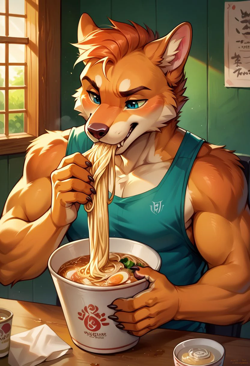 score_9, score_8_up, score_7_up, (source_furry, anthro)
eating ramen