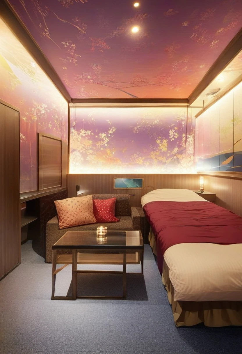 score_9, score_8_up, score_7_up, rating_safe, masterpiece, best quality, absurdres, unity 8k wallpaper, official art, official style, source_anime, uncensored, game cg, megami magazine,
lovehotel, scenery, lamp, bed, indoors, night, ceiling light, pillow, table, door, chair, couch, light, television, carpet
<lora:LoveHotel_C_PONY_V1:1>