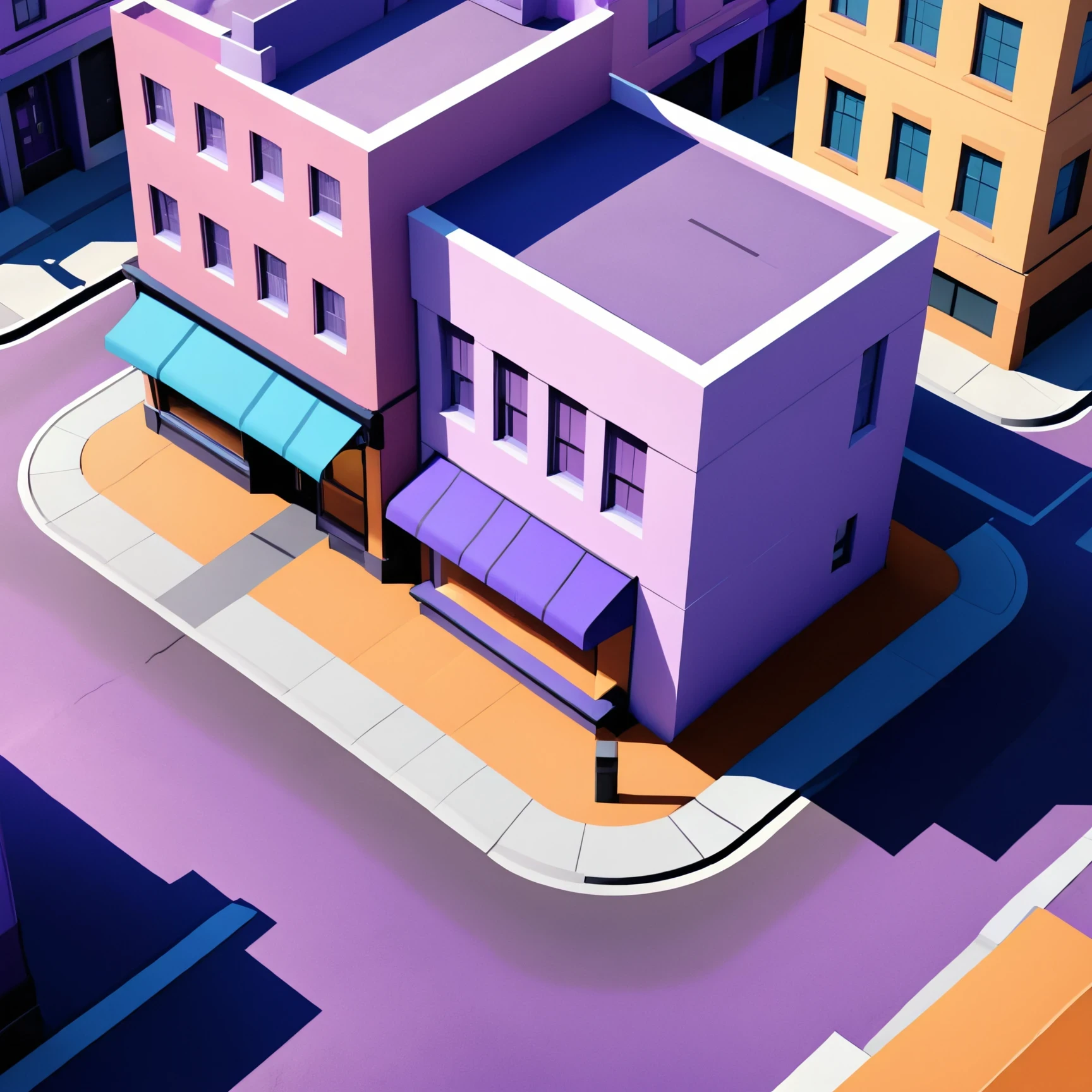 isty03 style. isometric <lora:isometric_isty03_style:1>
illustration
Art deco city street and evening, Purple background,
detailed, professional, slick, 3d, unreal engine, render, ray tracing,
high quality, masterpiece, highres,