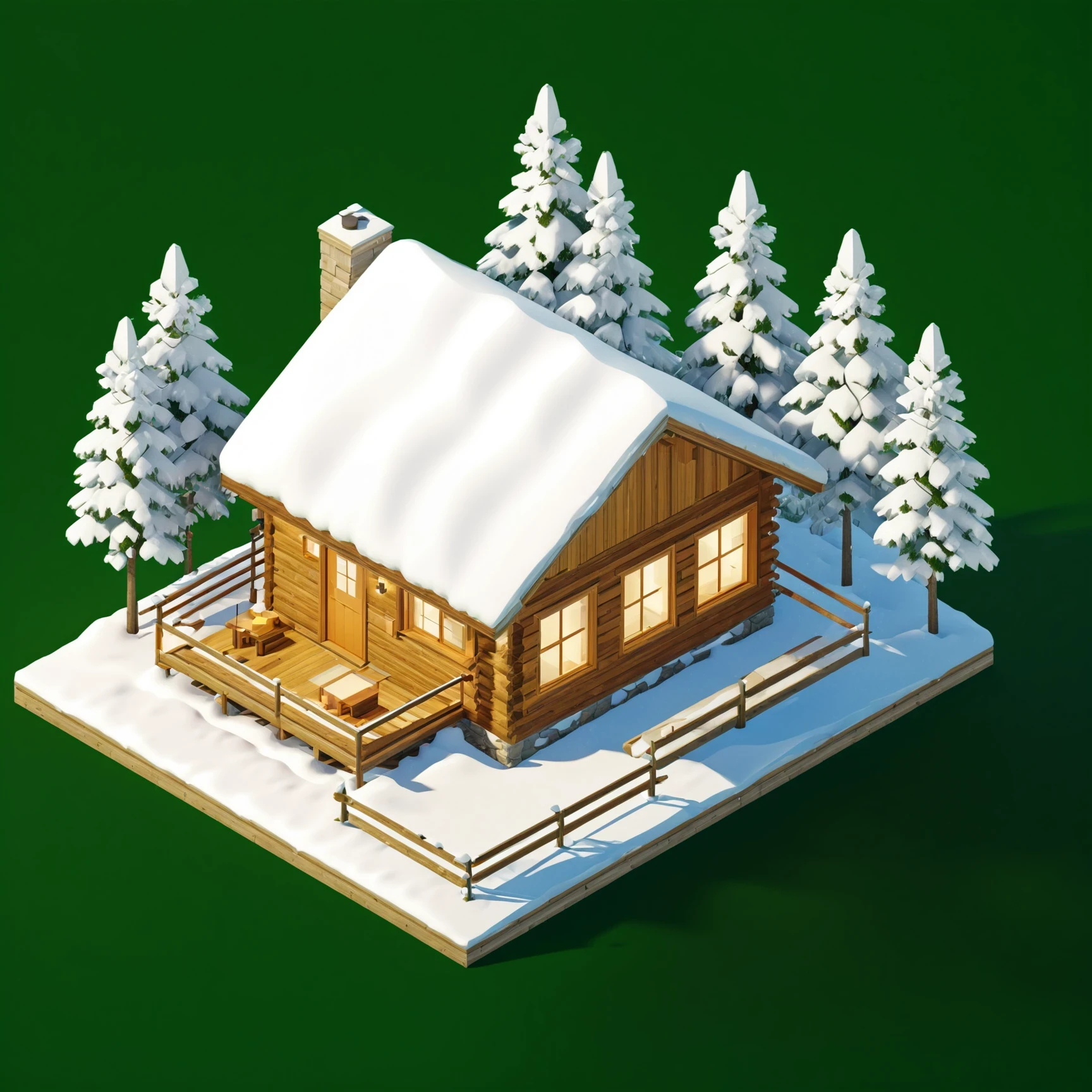 isty05 style. isometric <lora:isometric_isty05_style:1>
illustration
Snow-covered forest and cabin retreat, Olive background,
detailed, professional, slick, 3d, unreal engine, render, ray tracing,
high quality, masterpiece, highres,