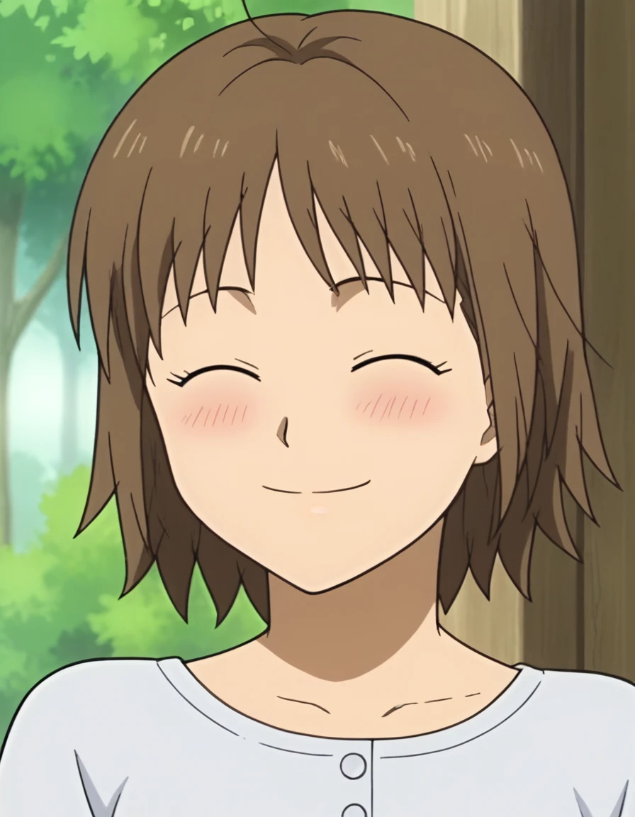 score_9, score_8_up, score_7_up, score_6_up, score_5_up, score_4_up, BREAK source_anime, anime screencap, <lora:HotaruTakegawaXL-08:1> HotaruTakegawaXL, 1girl, solo, closed eyes, smile, blush