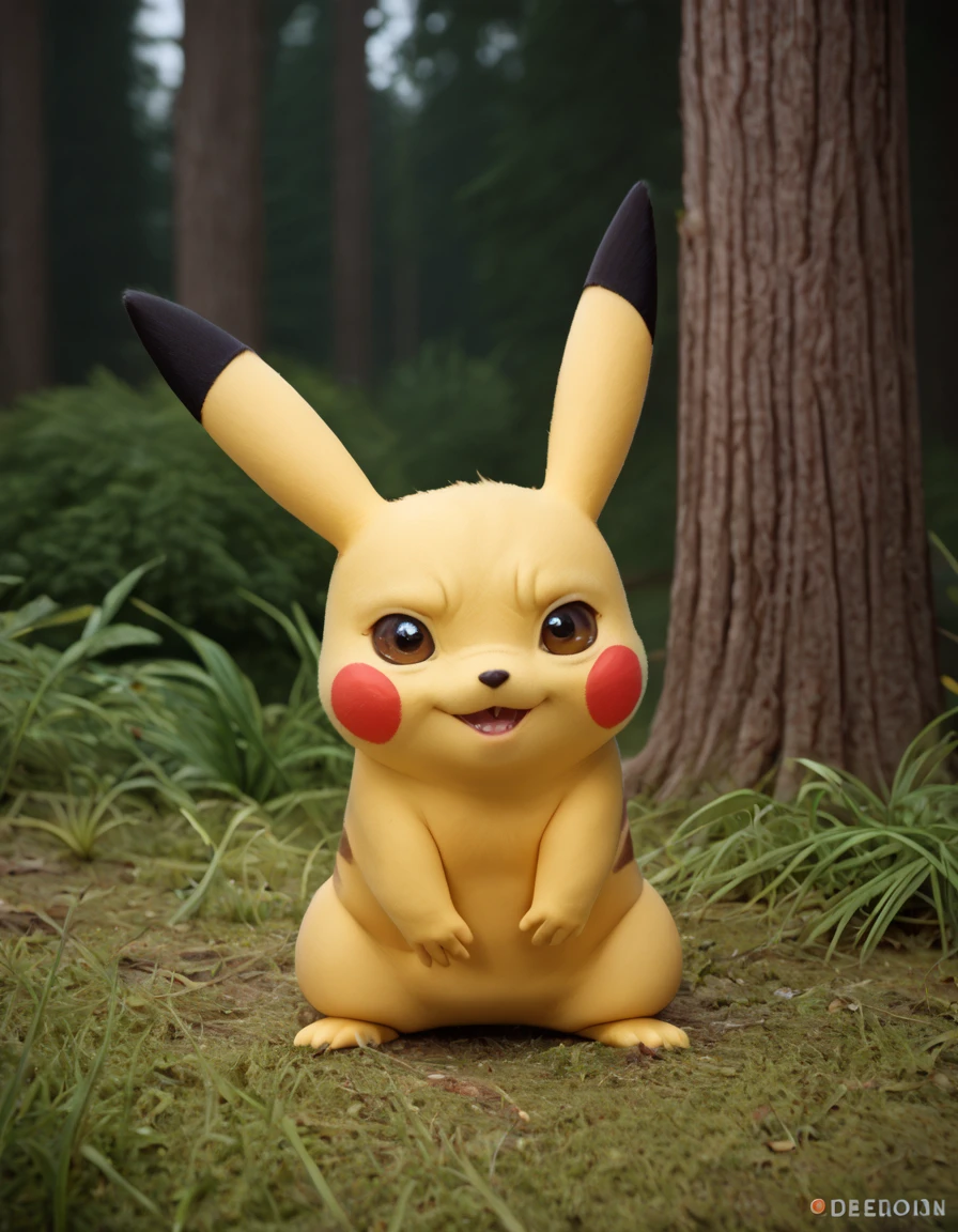 score_9, score_8_up, score_7_up, detaillora, pikachu, pokemon, in forest