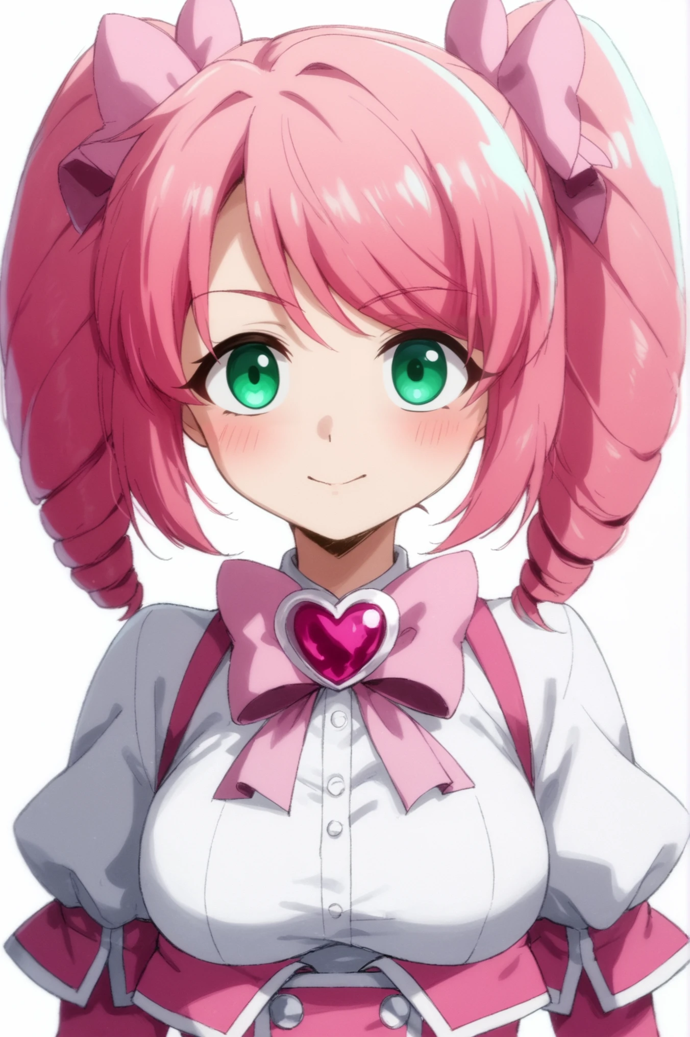<lora:Haruka_Hanabishi:0.7> rating_all, score_10, score_8_up, score_7_up, Haruka Hanabishi, magical girl, upper body, white background, looking at viewer <lora:sdxl_lightning_4step_lora:1>,