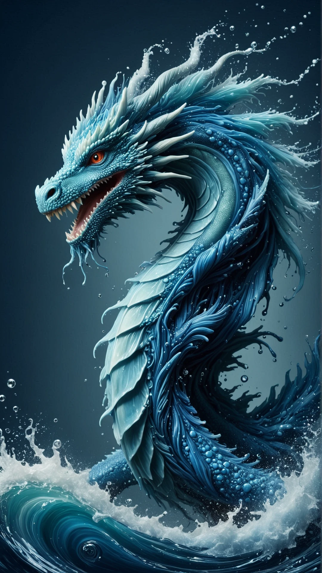 <lora:ElementWaterSDXL:1>ElementWater dragon, water, swirling, splash