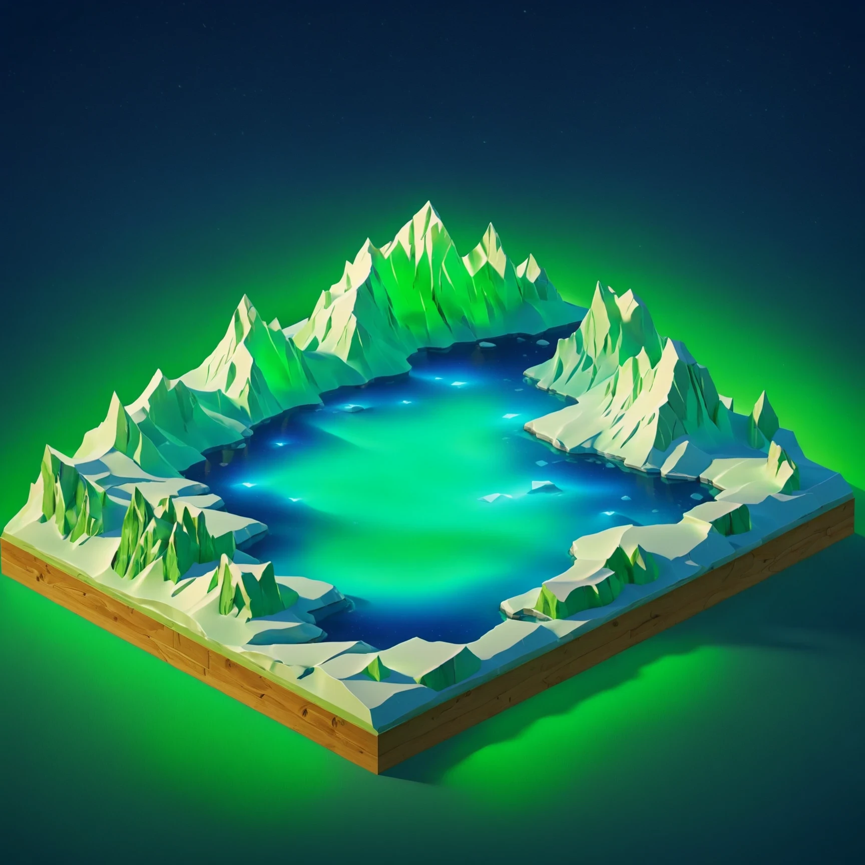 isty05 style. isometric <lora:isometric_isty05_style:1>
illustration
Arctic tundra and northern lights display, Green background,
detailed, professional, slick, 3d, unreal engine, render, ray tracing,
high quality, masterpiece, highres,