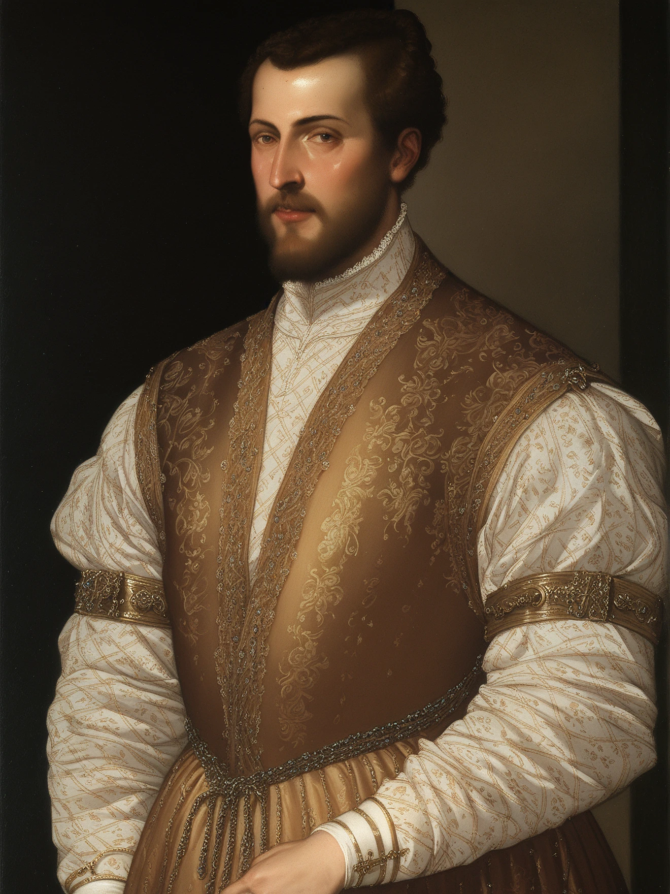 score_9, portrait, medieval noble man, portrait, expensive clothes, <lora:Titian_Vecellio-000011:1>