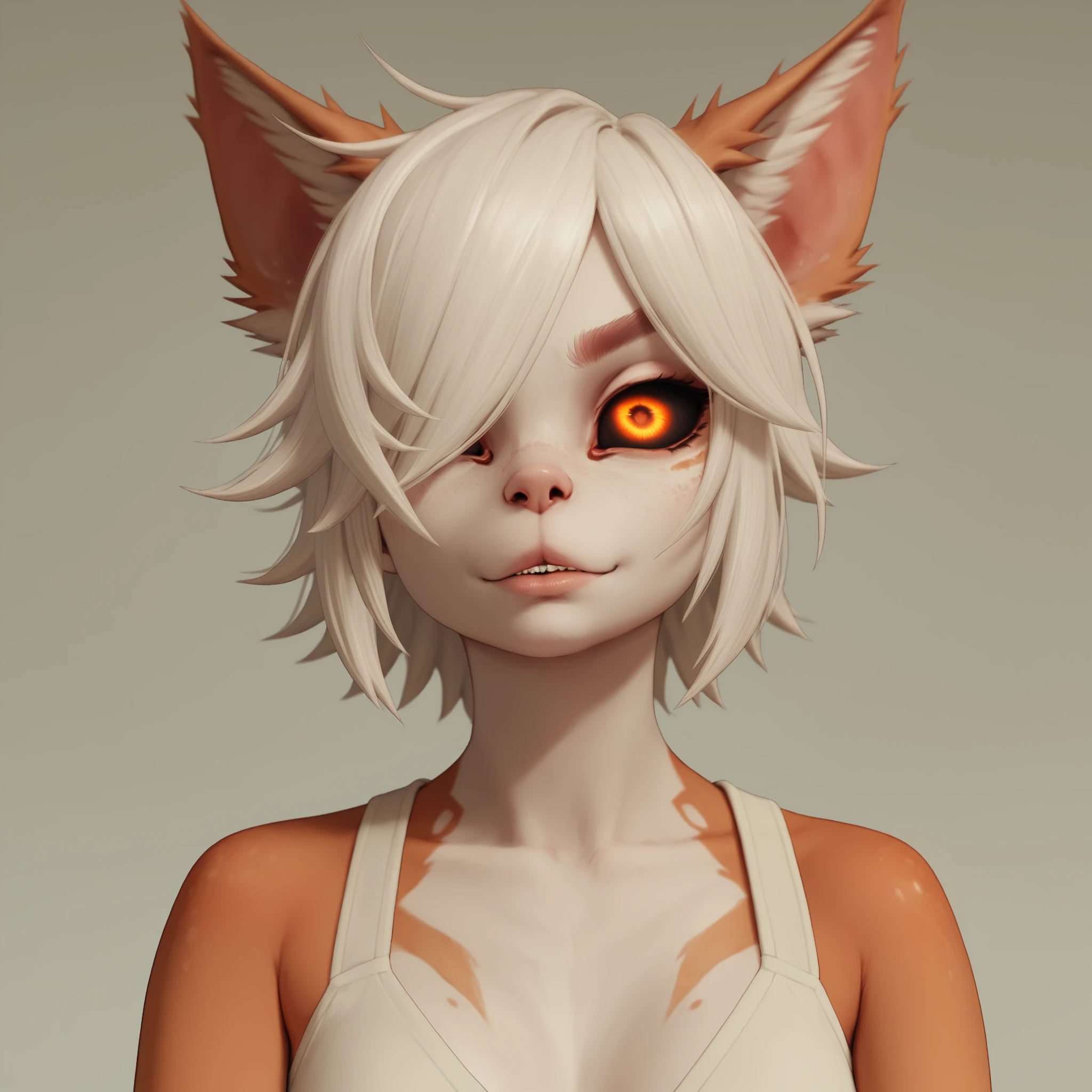 score_9, score_8_up, score_7_up, score_6_up, score_5_up, score_4_up, taithrah, black sclera, orange eyes, hair over one eye<lora:SLTaithrah:1>