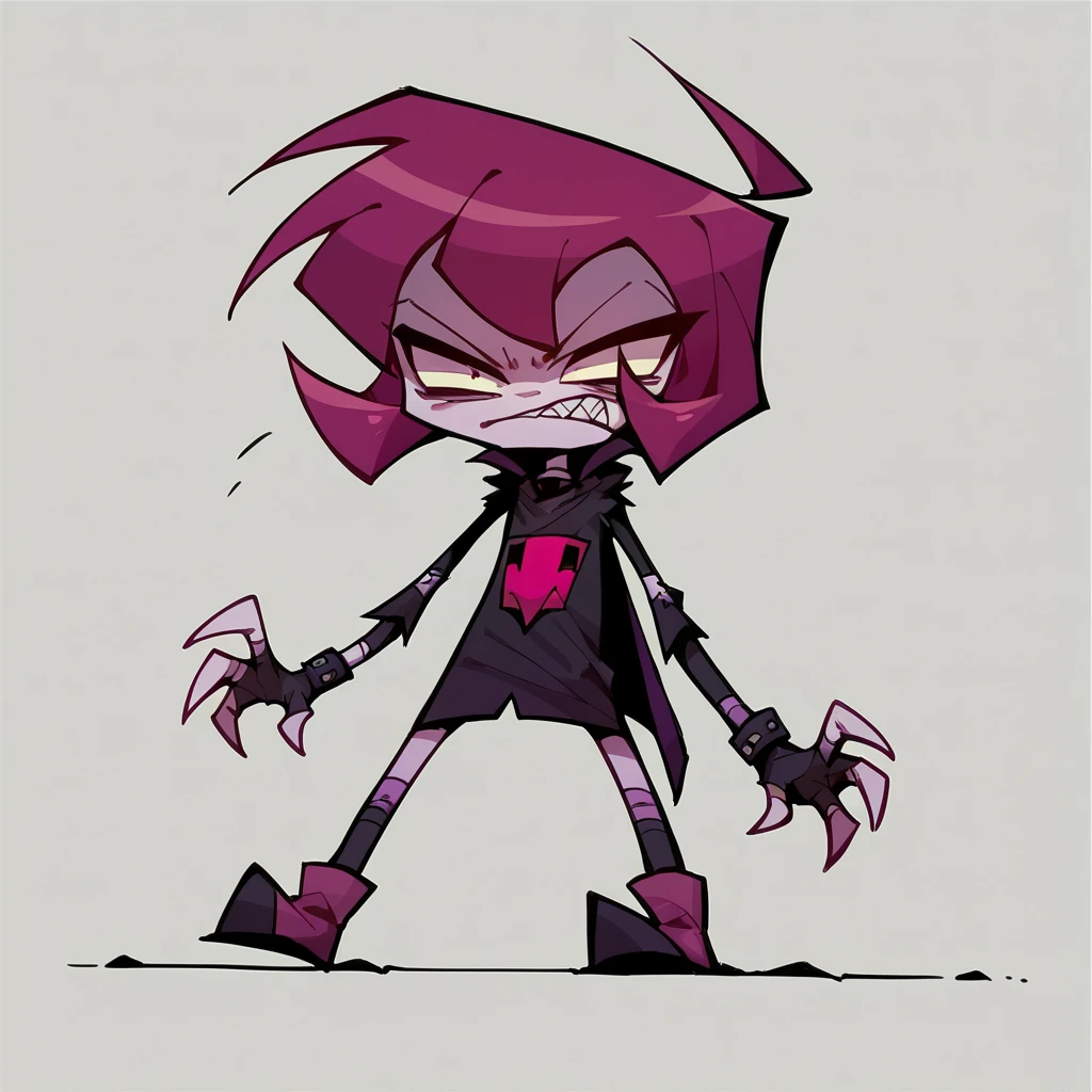 score_9, score_8_up, score_7_up, score_6_up, <lora:z1mXLP:1> z1m, invader zim, solo, cel shading, 1boy, long hair, black hair
