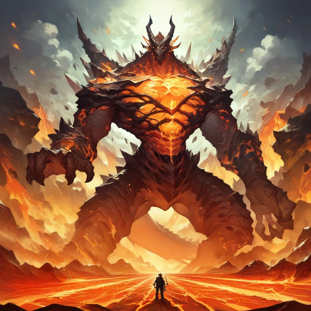 score_9, score_8_up, score_7_up, score_6_up, score_5_up, score_4_up, rating_safe,source_anime,art by makot shinkai,epic,fov,perspective,a hellish landscape of lava pools and volcanoes inhabited by a massive burning skeletal dragon