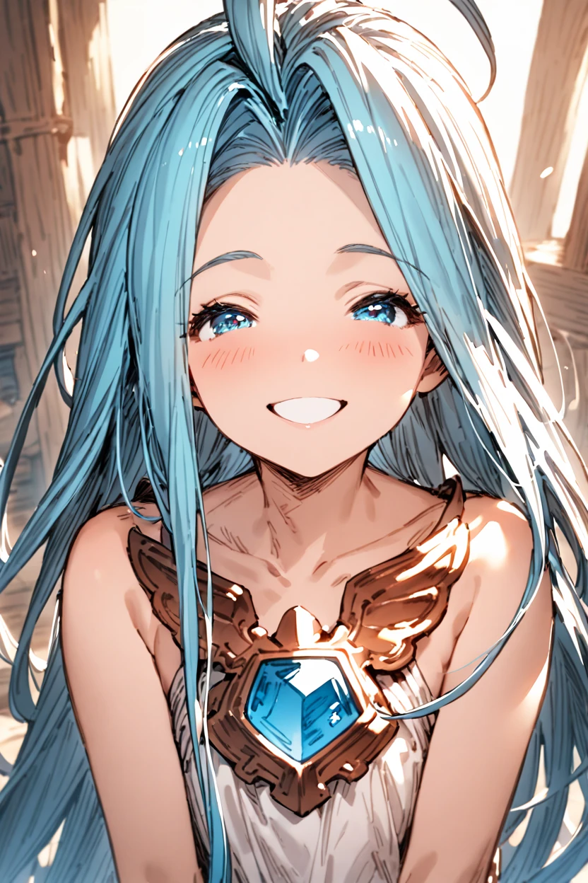 masterpiece, best quality, absurdres,
1girl, solo, happy, smile,
lyria \(granblue fantasy\), 
<lora:lyria-XL:0.7>, clear eyes,  <lora:ishikeiXL:0.1>