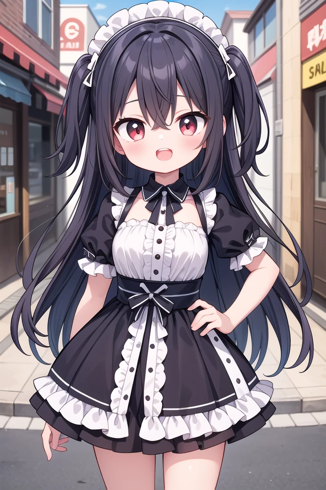 <lora:talkmouth_O_type2_v100:1>
insanely detailed, absurdres, ultra-highres, ultra-detailed, best quality,
1girl, solo, nice hands, perfect hands
BREAK
gothic theme, black gothic dress, white frill, hair dress
BREAK
(nsfw:-1.5)
BREAK
smile, open mouth
BREAK
45 angle,
standing, cowboy shot, looking at viewer
BREAK
slender, kawaii, perfect symmetrical face, ultra cute girl, ultra cute face, ultra detailed eyes, ultra detailed hair, ultra cute, ultra beautiful
BREAK
in japanese street, cityscape in japan, depth of field, ultra detailed background
BREAK
medium breasts
BREAK
black hair, red eyes, shag, hair between eyes