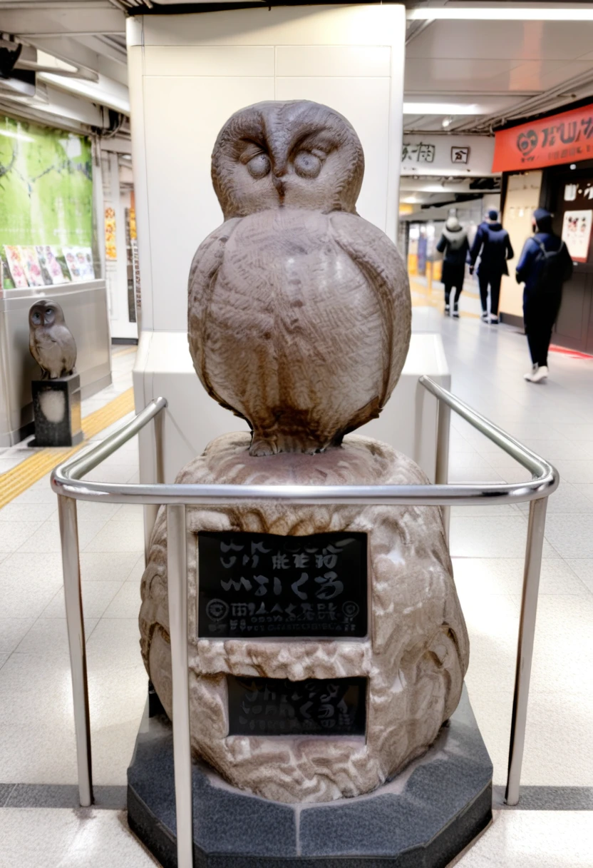 masterpiece, best quality, very aesthetic, absurdres,
ikefukurou, statue, owl, photo background, indoors, animal focus, realistic, tiles, tile floor
<lora:ikefukurou_SDXL_V1:1>