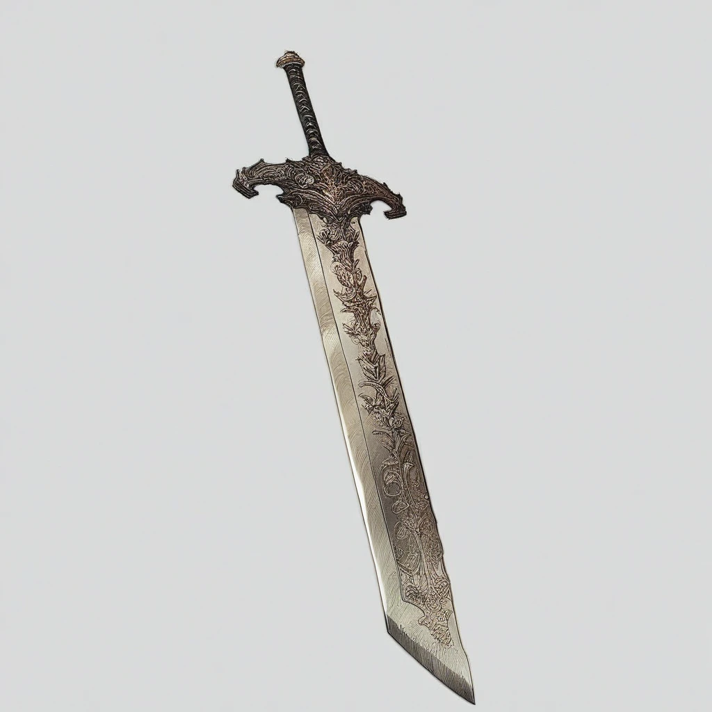 score_9, score_8_up, score_7_up, source_anime, fine sketch, giant_sword, rotated up, rotated left, blank background