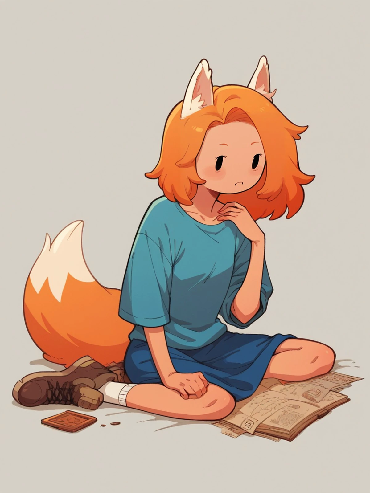score_9, score_8_up, score_7_up, score_6_up, score_5_up, score_4_up, 4dv3ntur3t1m3, adventure time, <lora:4dv3ntur3t1m3XLP:0.9> 1girl, orange hair, fox ears,