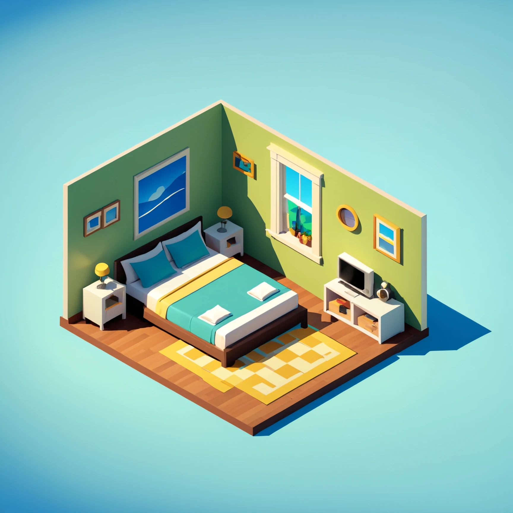 isty05 style. isometric <lora:isometric_isty05_style:1>
cartoon
Quaint bed and breakfast and sunrise, Olive background,
detailed, professional, slick, 3d, unreal engine, render, ray tracing,
high quality, masterpiece, highres,
