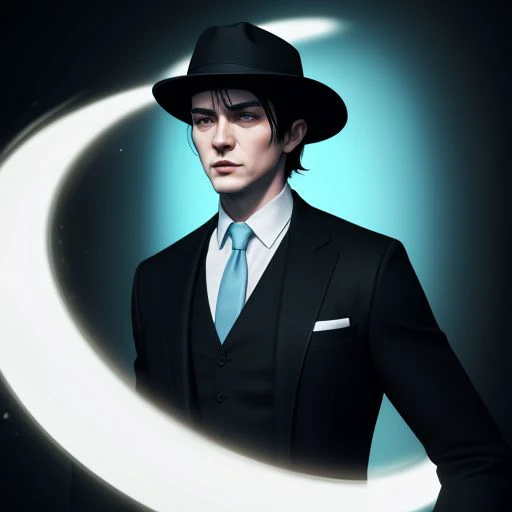 ng_deepnegative_v1_75t, easynegative, negative_hand, The Thin Man (Little Nightmares), Little Nightmares (Video Game), Tall Man , Wears a black suit and a white shirt underneath it, Has a hat, Long body, Reality bending powers, pale blue skin, black hair