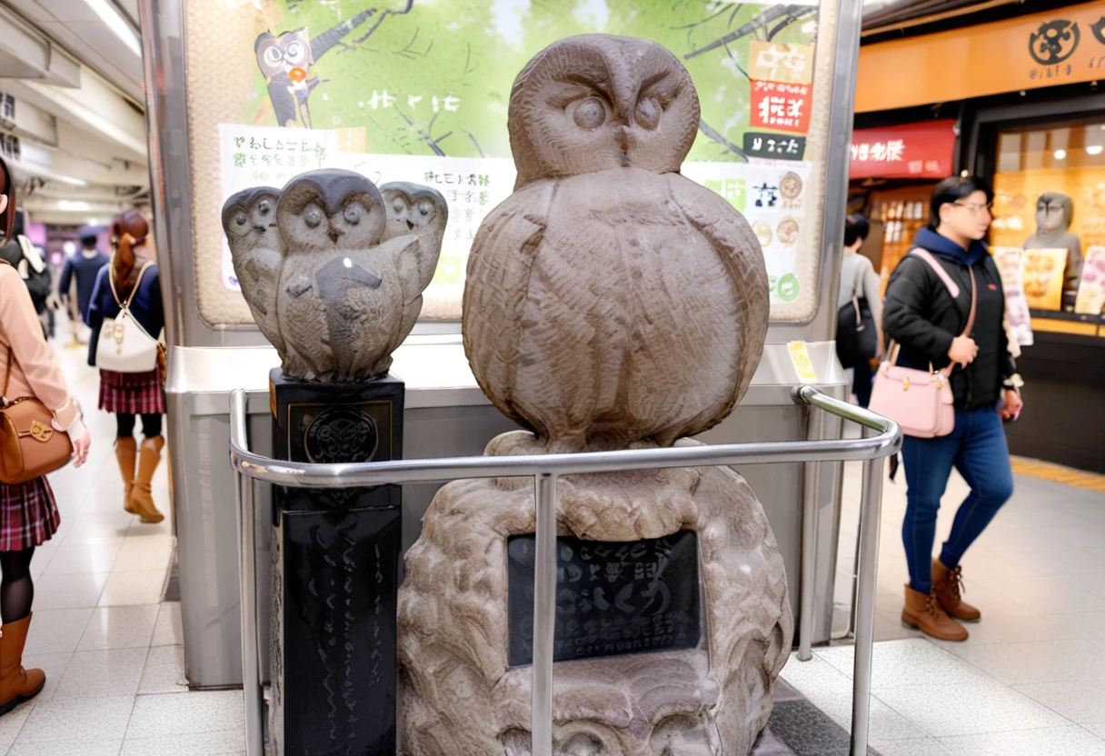 masterpiece, best quality, very aesthetic, absurdres,
ikefukurou, statue, owl, jewelry, pantyhose, skirt, realistic, necklace, bag, bracelet, real world location, brown hair, boots, plaid skirt, handbag, plaid, photo background, solo focus, long hair, tiles, tile floor
<lora:ikefukurou_SDXL_V1:1>