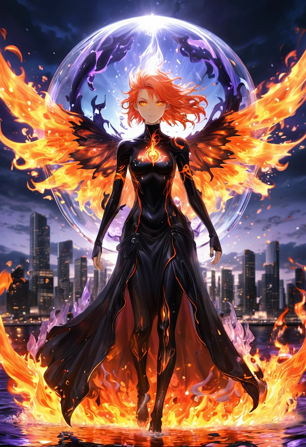 imagine, dream of, anime key visual, (female fire elemental, slender woman, ember glowing eyes, flame hair with white highlights, fire seraph, flame wings, fully clothed, vanta black magma dress, lavender, orange, bright red, within a glass dome city on the ocean floor, balanced, harmonious, masterful, artistic:1.3) Paramedic, crowded space, Bathed in shadows, anime key visual, (female fire elemental, slender woman, ember glowing eyes, flame hair with white highlights, fire seraph, flame wings, fully clothed, vanta black magma dress, lavender, orange, bright red, within a glass dome city on the ocean floor, balanced, harmonious, masterful, artistic:1.3) Paramedic, crowded space, Bathed in shadows