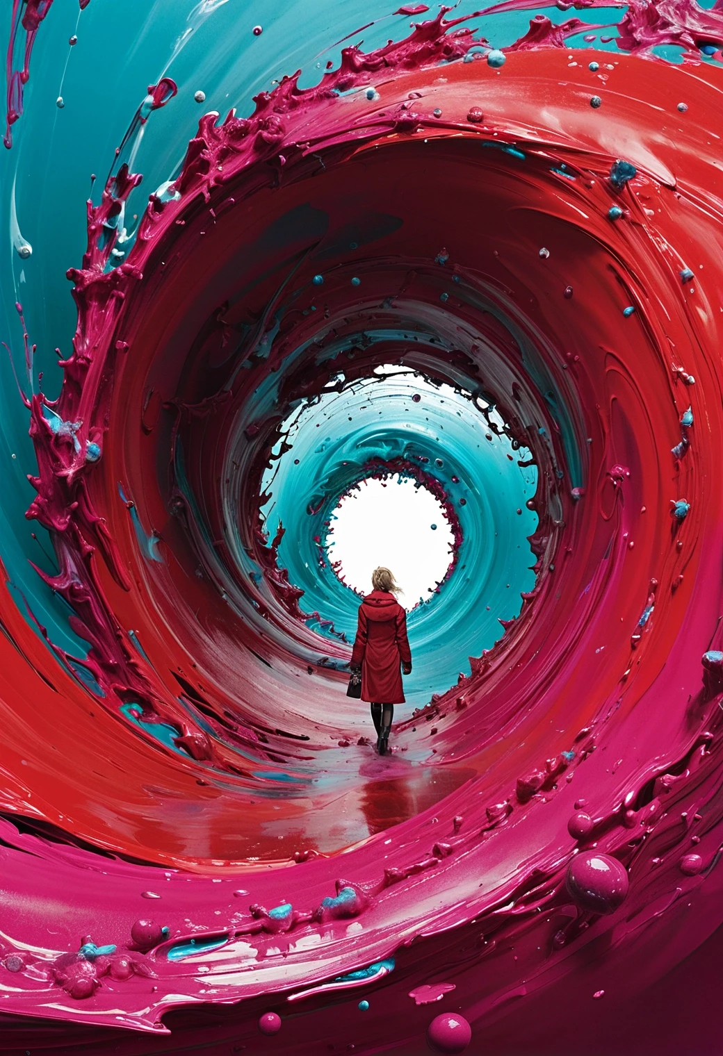 imagine, dream of, Clockpunk, Carolyn Blish, Shock Art, Lyrical Abstraction, Artur Bordalo, (crimson red, teal, bright magenta, within a swirling, colorful wormhole leading to unknown places, evocative, emotive, nuanced, impressive:1.1) , Cycles render, Icepunk, Physically based render, Clockpunk, Carolyn Blish, Shock Art, Lyrical Abstraction, Artur Bordalo, (crimson red, teal, bright magenta, within a swirling, colorful wormhole leading to unknown places, evocative, emotive, nuanced, impressive:1.1) , Cycles render, Icepunk, Physically based render